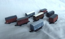 N Gauge Mixed Make of 8 Box Wagons,  Job Lot.