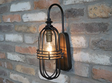 Large Vintage Industrial Style Wall Light Lantern Battery Operated LED Lamp