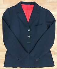 Vintage Ladies Black Wool Equestrian Hunting Coat / Jacket By HK - 36" Chest