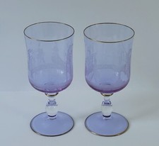 Pair of MURANO ETCHED WINE