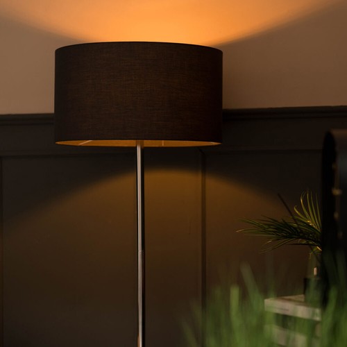 Chrome metal stem floor lamp - chrome,