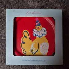 Cath Kidston Hen Party Wooden Coasters Super Rare Set Of 4 Chickens