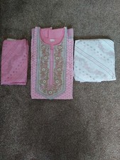 Indian Patiala Style Salwar Kameez  pink and white colour combination with dupta
