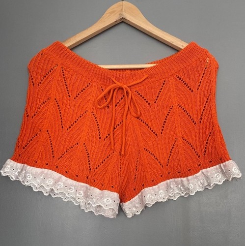 Orange hot pants crochet - orange,