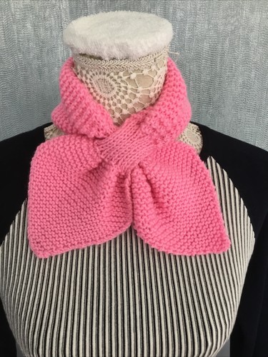 Hand knitted pink neck - knitted,