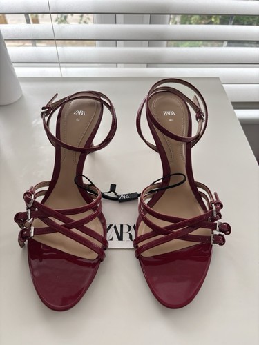 Zara burgundy buckle detail - zara,