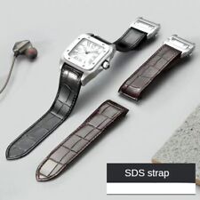 High-grade Genuine Leather Watch Band Strap20*18 23*21mm Fit Cartier Santos WSSA