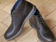 Mens Red Tape Dark Brown Leather Smart Chukka Desert Ankle Boots Size UK 7