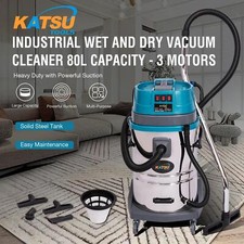 KATSU Industrial Vacuum Cleaner 80L,3Motors