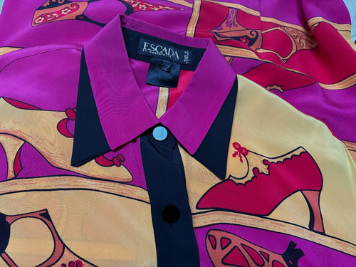 Escada silk blouse victorian - blouse,