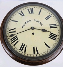 1870 Ganter Brothers Dublin "National School" Single Fusee Victorian Wall Clock