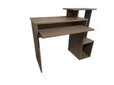 Compact Wooden Computer Desk w/ Keyboard Tray & Shelf | Office Workstation