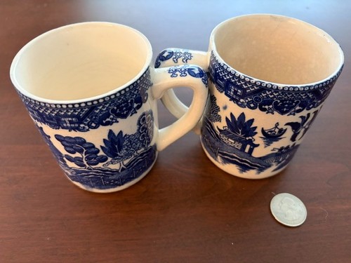 Vintage blue willow coffee - willow, cup