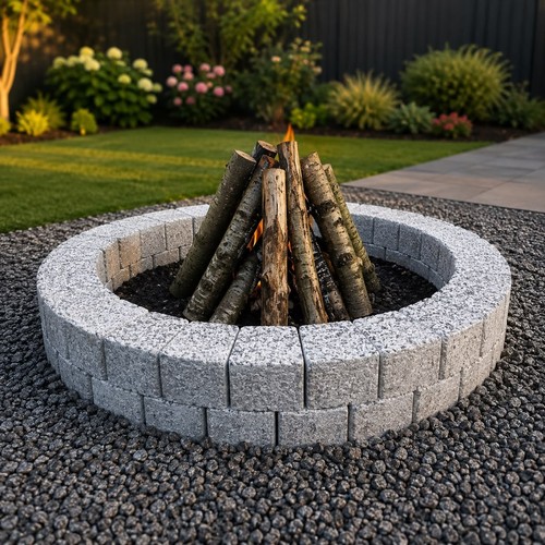 78cm white granite fire pit - white,