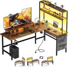 Gaming Desk with LED Lights &