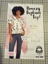Breezy Peplum Top Sewing Pattern Size XS - XXXL 30” - 47.5” Bust Woven Fabric