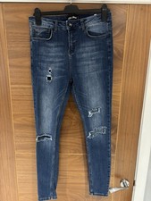 Hera London Dark Blue Ripped Skinny Jeans Size W32 S