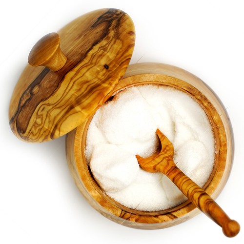 Handmade olive wood salt - olive,
