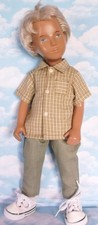 A 2 PIECE DARK CREAM HOMESPUN