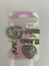 5x Silver Flat back Charm