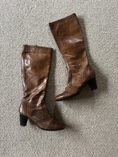 Italian Brown Heeled Boots