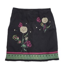 Vintage 80's Black & Pink Paisley Velvet Maxi Skirt Women's Size 12 W30