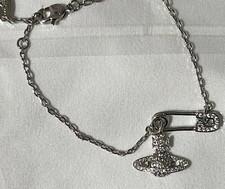 Vivienne Westwood Silver Safety Pin Orb Bracelet