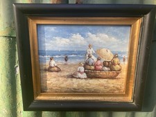 Beach Scene Impressionist Reproduction Oil Painting - Brights Of Nettlebed