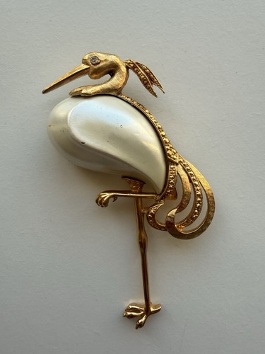 Vintage trifari heron crane - vintage,