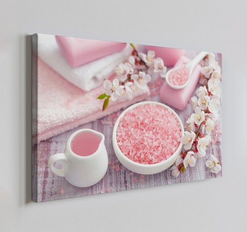 Pink rose bath salt flowers - bath,