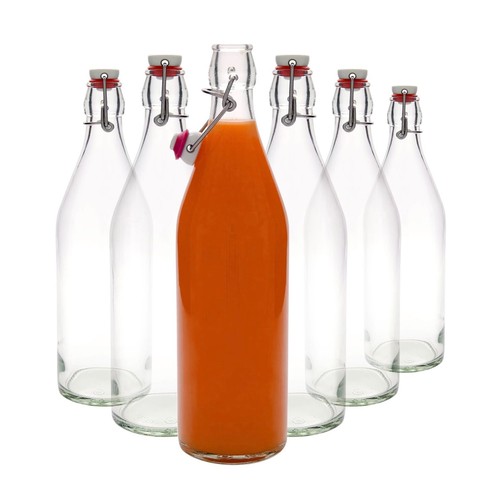 Clip top bottles glass - bottles,