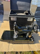 Singer 221K Black Featherweight Sewing Machine + Case Vintage as found 1