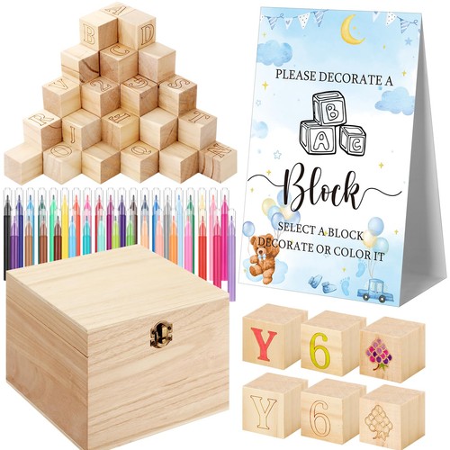 136 pcs baby shower blocks - shower,