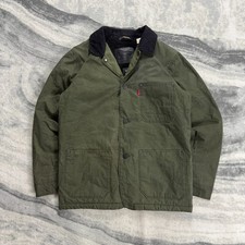 Vintage Levi's Halley Stevensons Lined Chore Oversized Medium Green Wax Jacket