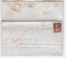 1842 penny red stamp - penny,