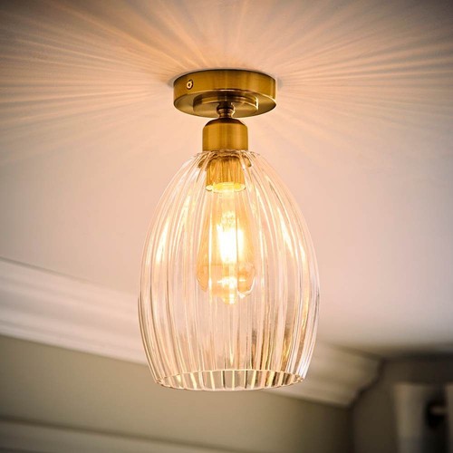 Ceiling light fitting ribbed - light,