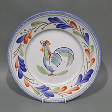 Henriot Quimper France Rooster Dinner Plate