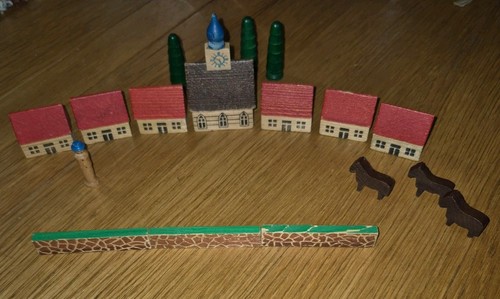 Vintage wooden village - wooden, german