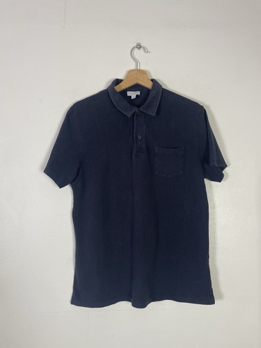 Sunspel navy blue short sleeve - navy,