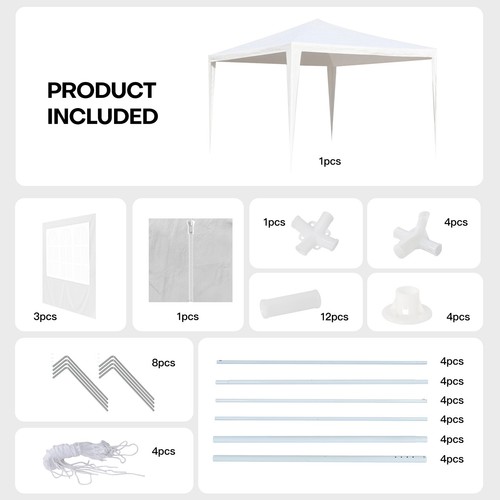 3x3m gazebo tent with - 4, side