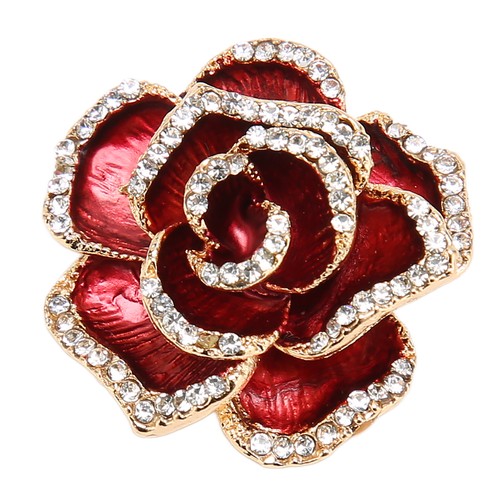 Rhinestone petal brooch flower - brooch,