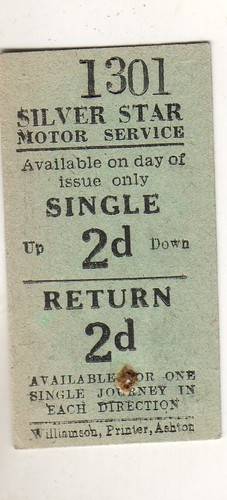 Bus tram ticket - bus, silver