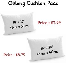 Oblong Cushion Pads Hollowfibre Inners inserts Filler Rectangular Cushion Pads .