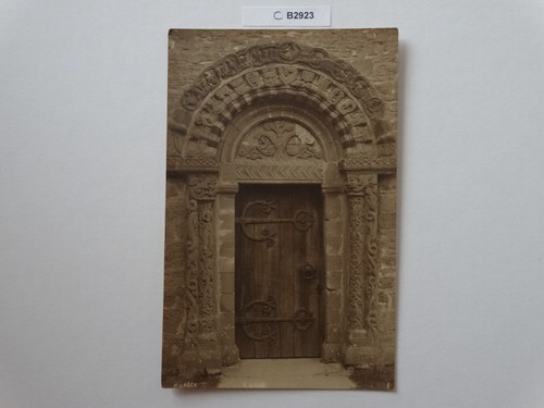 Kilpeck church door postcard - church,