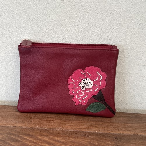 Leather purse with - leather,