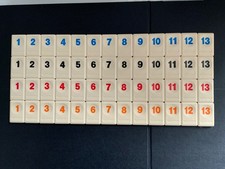Tomy RUMMIKUB - Half Set of  52 Full Size Tiles - Motif on Back - SPARES