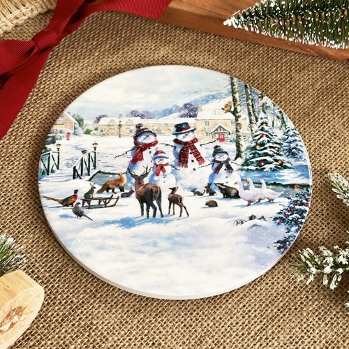Christmas snowman trivet - christmas,