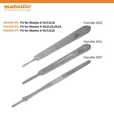 Dental Scalpel Handle #7 #3 #4 Surgical Knife Holder Stainless Steel Dull/Stain