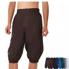 Victorian Mens Pants Medieval Short Breeches Riding Pants Colonial Cropped Pants