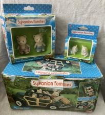 Vintage Sylvanian Families Bundle Lot Boxed incl. Family Car, Polar Bears, Mice.
